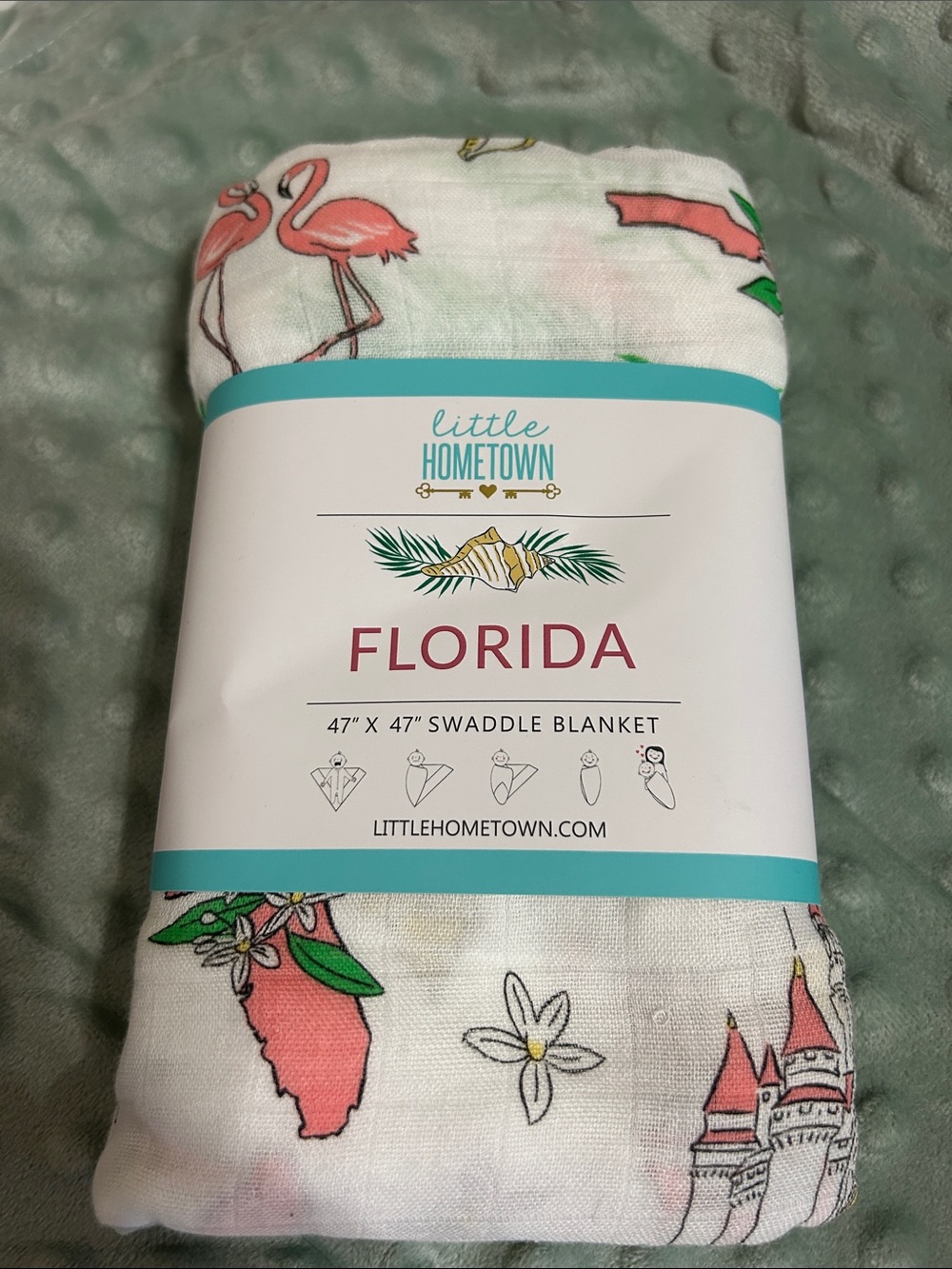 Florida Pink Flamingo Swaddle Blanket